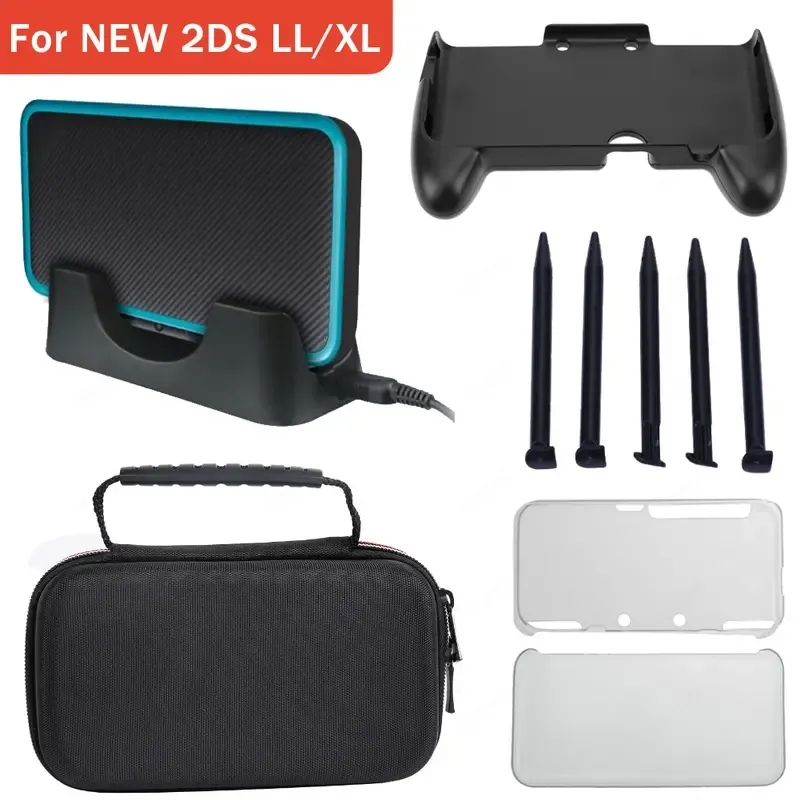 보호 지원 케이스 ABS 플라스틱 콘솔 게임 패드 핸드 그립 블랙 Nintendo NEW 2DS LL XL