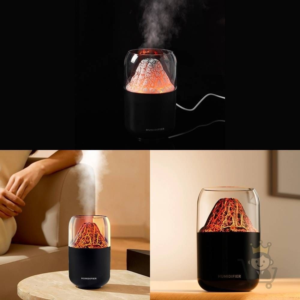 보스몰 볼케이노 USB 무드등 가습기 V2 250ML 블랙 가습기램프 책상가습기 수면등가습기