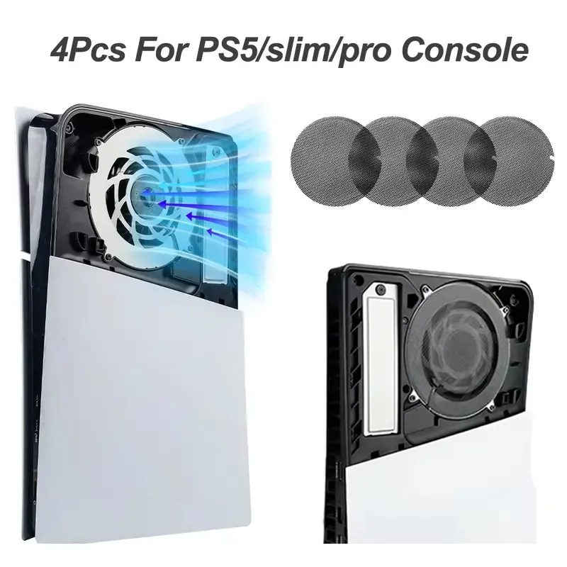 PS5/slim/pro 게임 콘솔용 4개입 먼지 필터 네트 통기성 액세서리 방진 메쉬 케이스 커버 플레이스테이션 5용