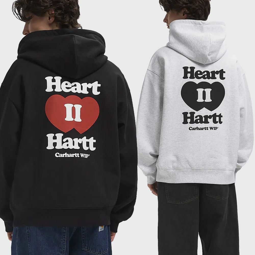 Carhartt WIP 후드 하트 2 하트 후드집업 애쉬헤더 블랙