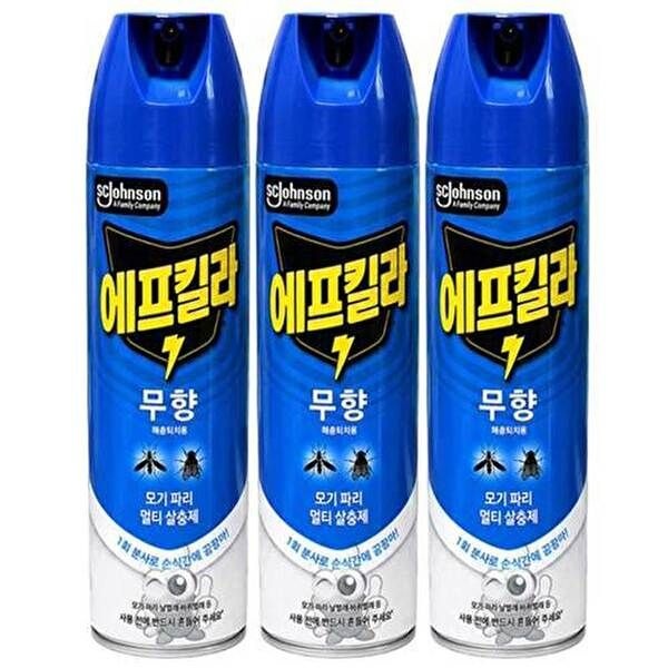에프킬라 [에프킬라]에프킬라 무향 에어로졸 600mlX3개 모기약 파리 나방 러브버그 살충제