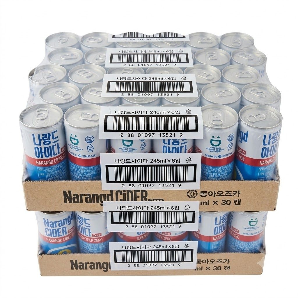 [오늘출발] 나랑드사이다 제로 245ml x 60CAN 제로 탄산음료 사이다