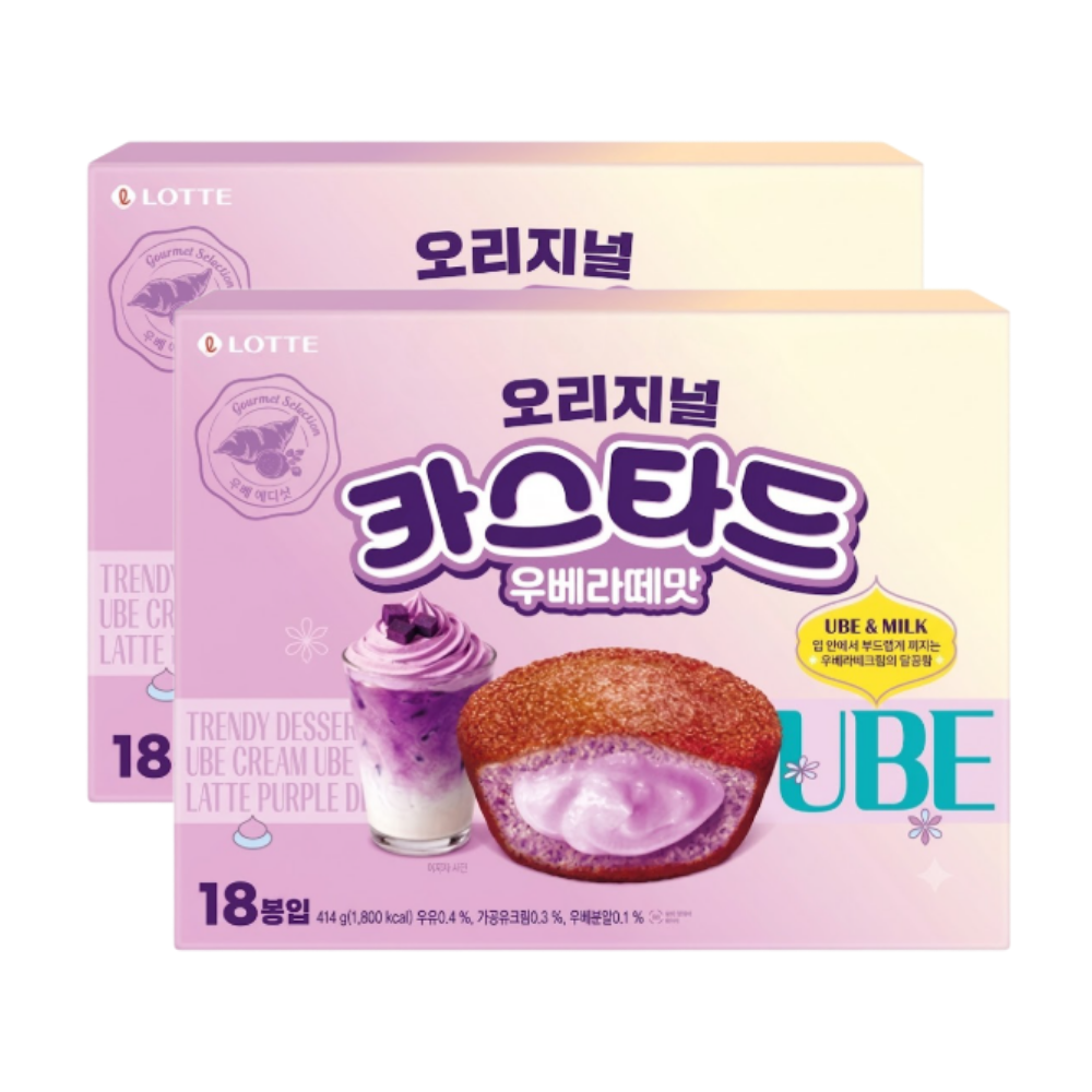 롯데 롯데리아 롯데 카스타드 우베라떼 414g x 2개