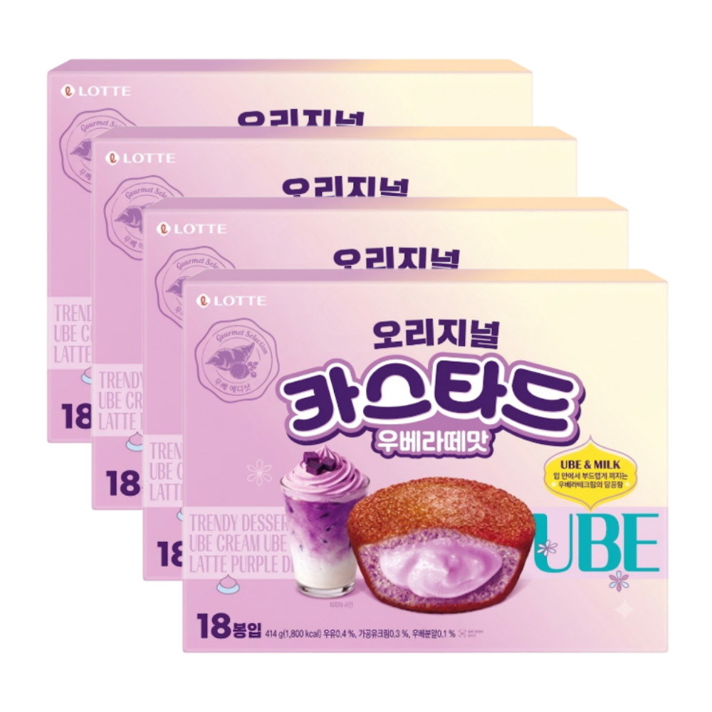 롯데 롯데리아 롯데웰푸드 카스타드 우베라떼 414g x 4개