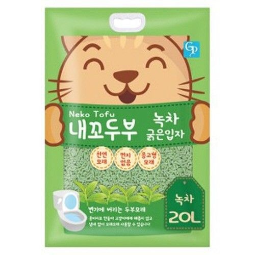내꼬두부 굵은입자 20L- 녹차 (고양이모래 대용량)