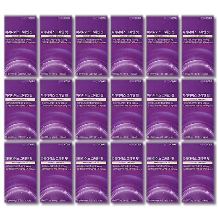 [건강나라] 뉴트리코어 파라다이스 그레인 핏 600mg x 60정 18개