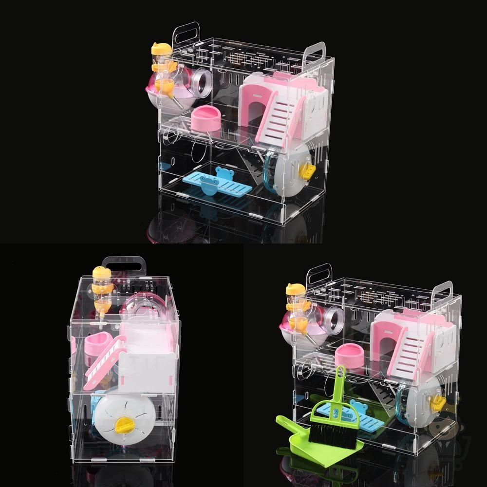 보스몰 DIY 아크릴 햄스터 케이지 풀세트 2층 시소집 햄스터집 쳇바퀴집 소형동물하우스