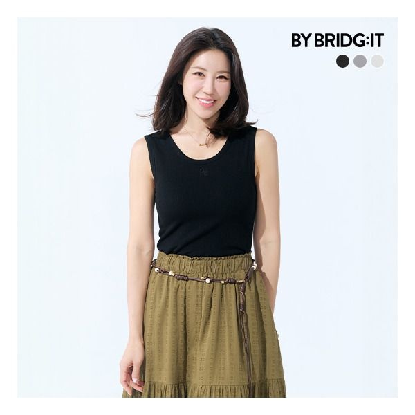 바이브리짓 [바이브리짓]  (런칭가 69,900원) 26SS 인견 혼방 슬리브리스 브라탑 3종(헨리넥1종+라운드넥2종)