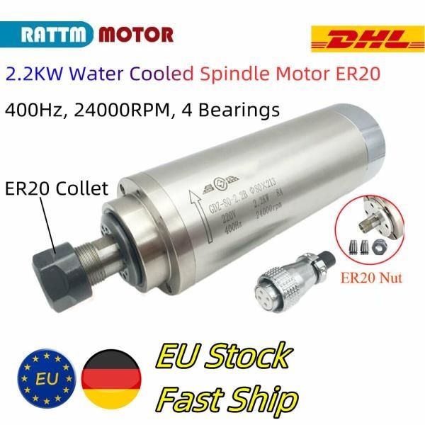 수냉식 밀링 스핀들, CNC 2.2kw ER20 2200W, HY