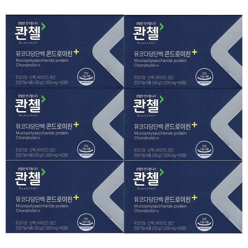 콴첼 뮤코다당단백 콘드로이친 플러스 1000mg x 60정 6개 /