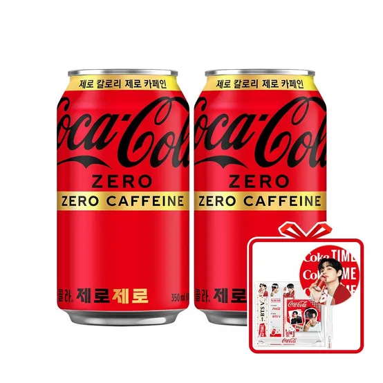 코카콜라 코카-콜라 제로 CAN 350ml 48개(2X24입) + 뷔 부채&문구세트 (옵션선택)