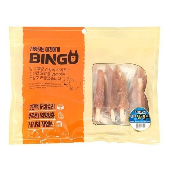 강아지껌 애견간식 빙고 우피 닭갈비 400g 1팩