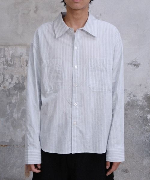 다이브인 GRANDPA STRIPE TWO POCKET SHIRTS BLUE 5294571