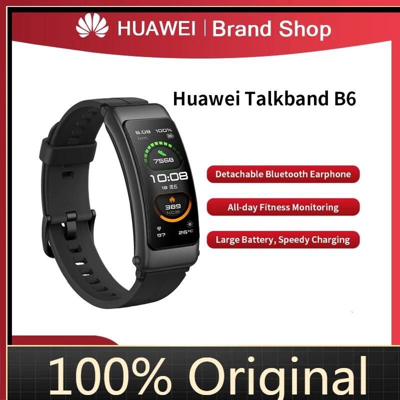 [해외] 스마트 워치 손목 밴드 화웨이-Talkband 6 분리형 블루투스 이어폰 화웨이 B6 스포츠 피트니스 모니터링 팔찌
