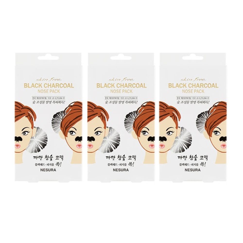 네슈라 스킨후리 까만 참숯 코팩 8매x3통