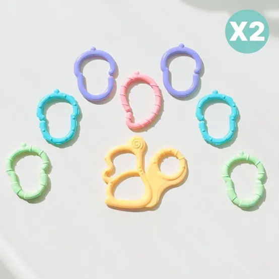 꼬꼬노리 아기 고리 장난감 치발기 세트 노랑다람쥐X2