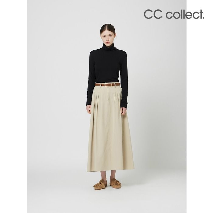 [CC콜렉트] 피치 코튼 플레어 롱 스커트 LE_C253MSD005
