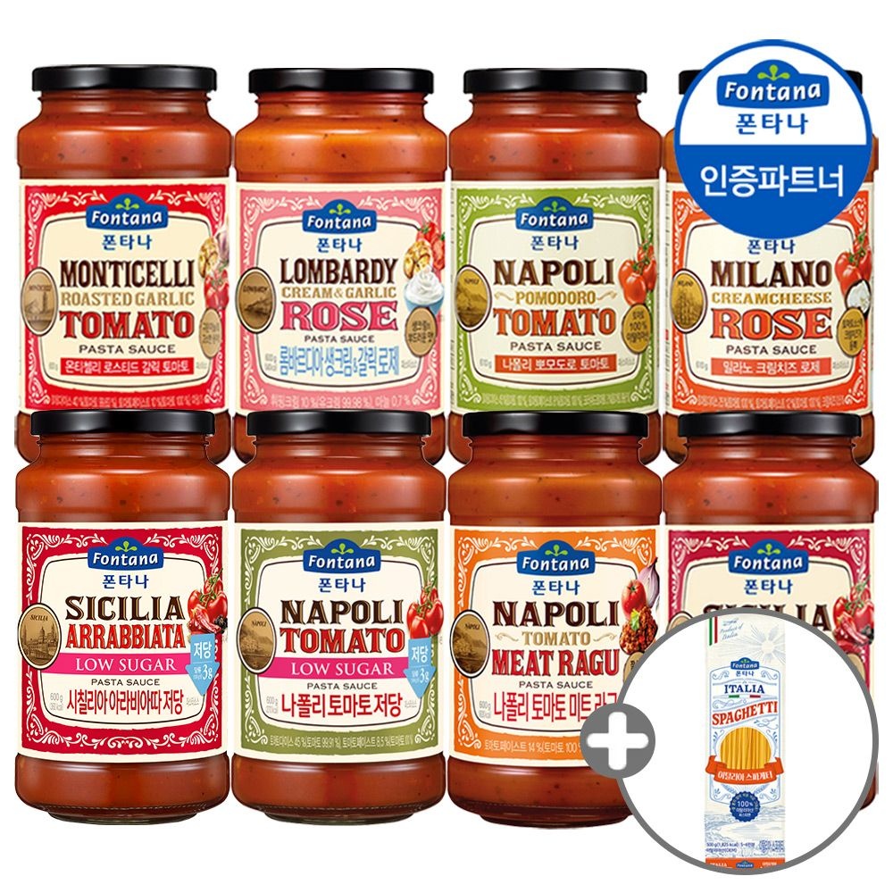 [롯데온] 폰타나 파스타소스 4병+면500g 1개 증정 (15,900원/...