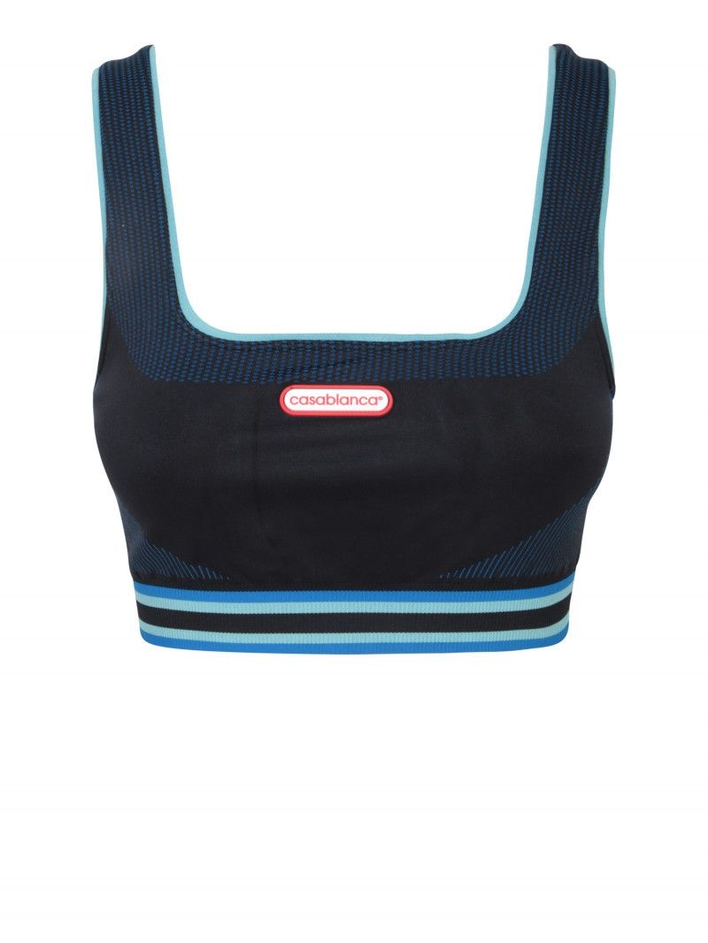 카사블랑카 25FW CASABLANCA Seamless bandeau 탑. Contrast border at the bottom. Casablanca 로고 on the front. WAW25ACT05101