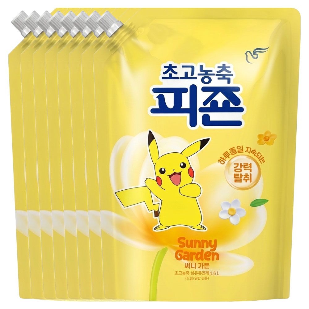 무궁화 초고농축 피죤 섬유유연제 써니가든 리필 1.6L X 8개(1박스)