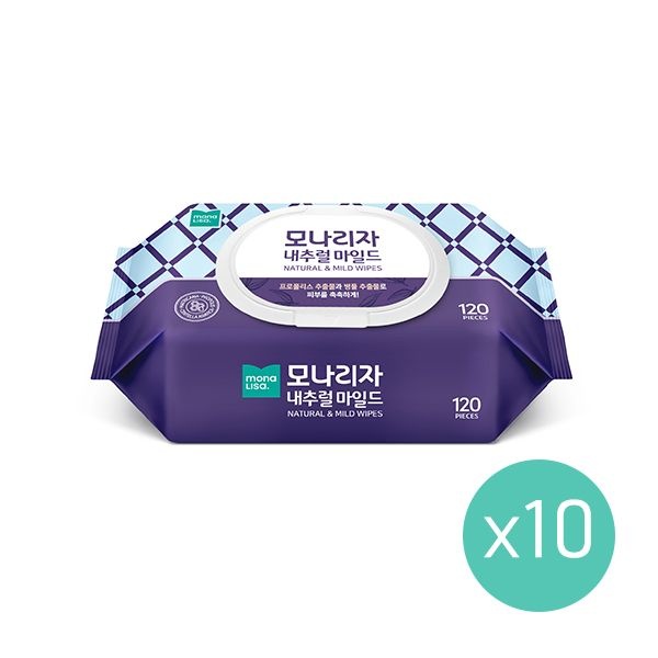 모나리자 내추럴 마일드 물티슈 120매[10개]