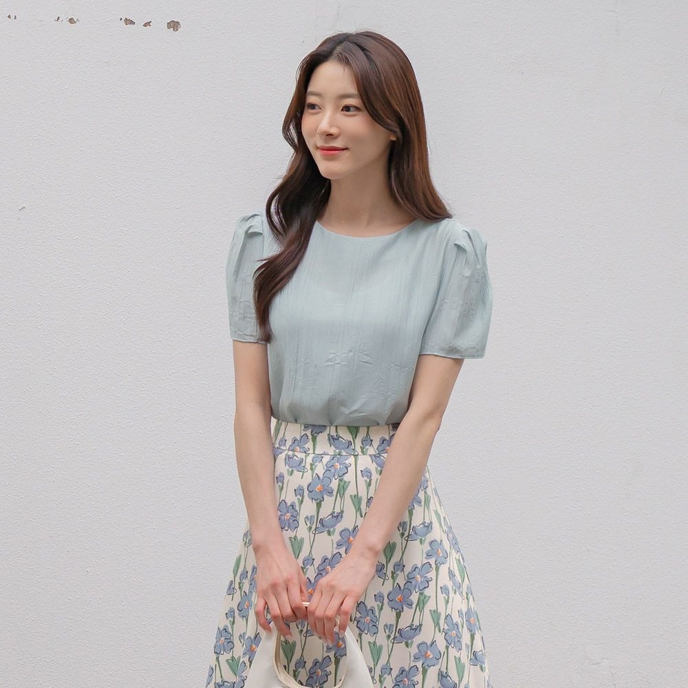 시크라인 (~XXL까지) 수다엘 링클 퍼프 블라우스 데일리 캐쥬얼 출근룩 베이직 빅사이즈