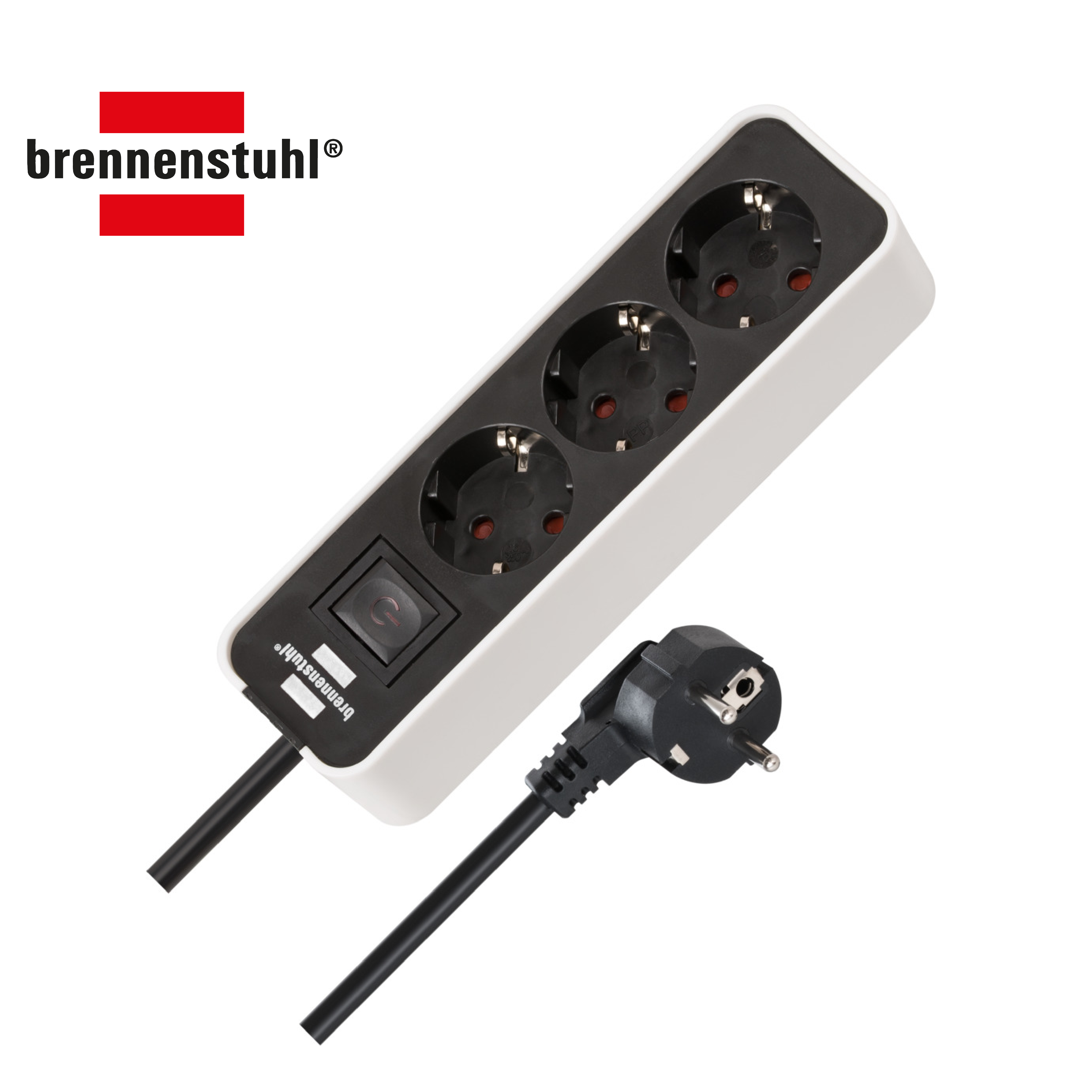 Brennenstuhl EColor 3구 멀티탭 1.5m (블랙/화이트/레드)