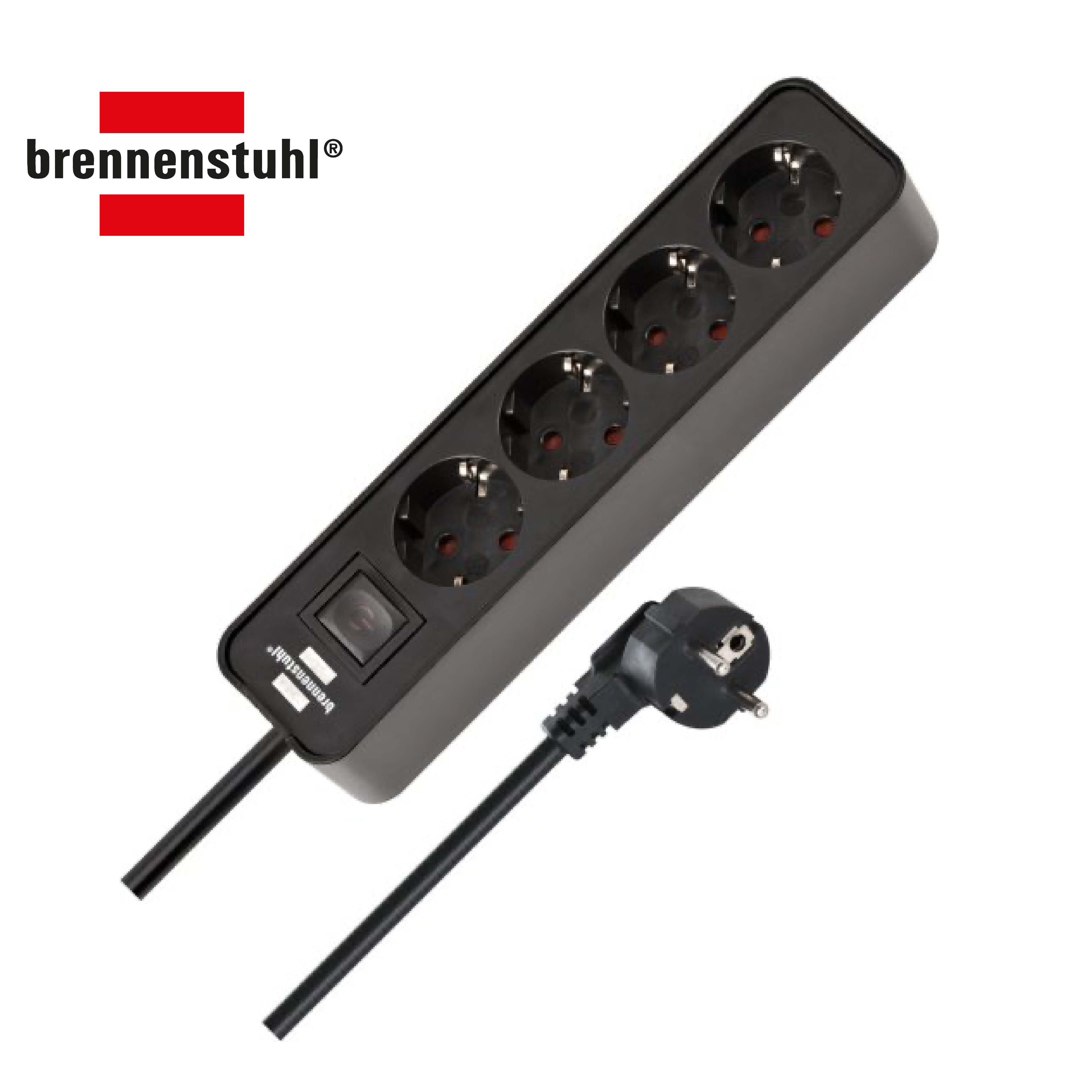 Brennenstuhl EColor 4구 멀티탭 1.5m (블랙/화이트/레드)