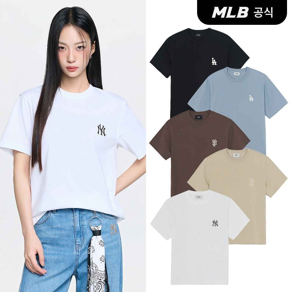 [공식] 26SS 공용 베이직 스몰 로고 세미 오버핏 반팔 티셔츠 (5 COLOR) 3ATSB8063