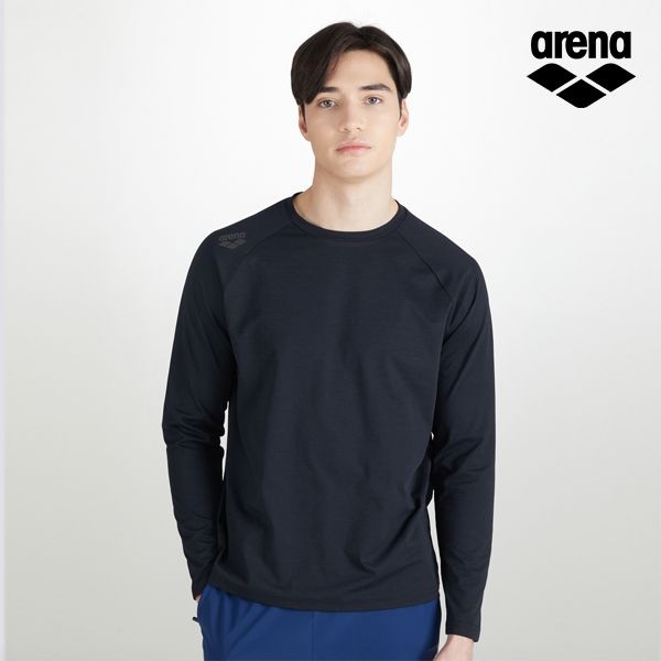 정상가49,000원 본사 공식 아레나스포츠 유니 베이직 라운드넥 긴팔 티셔츠 S3SC1LT02BLK