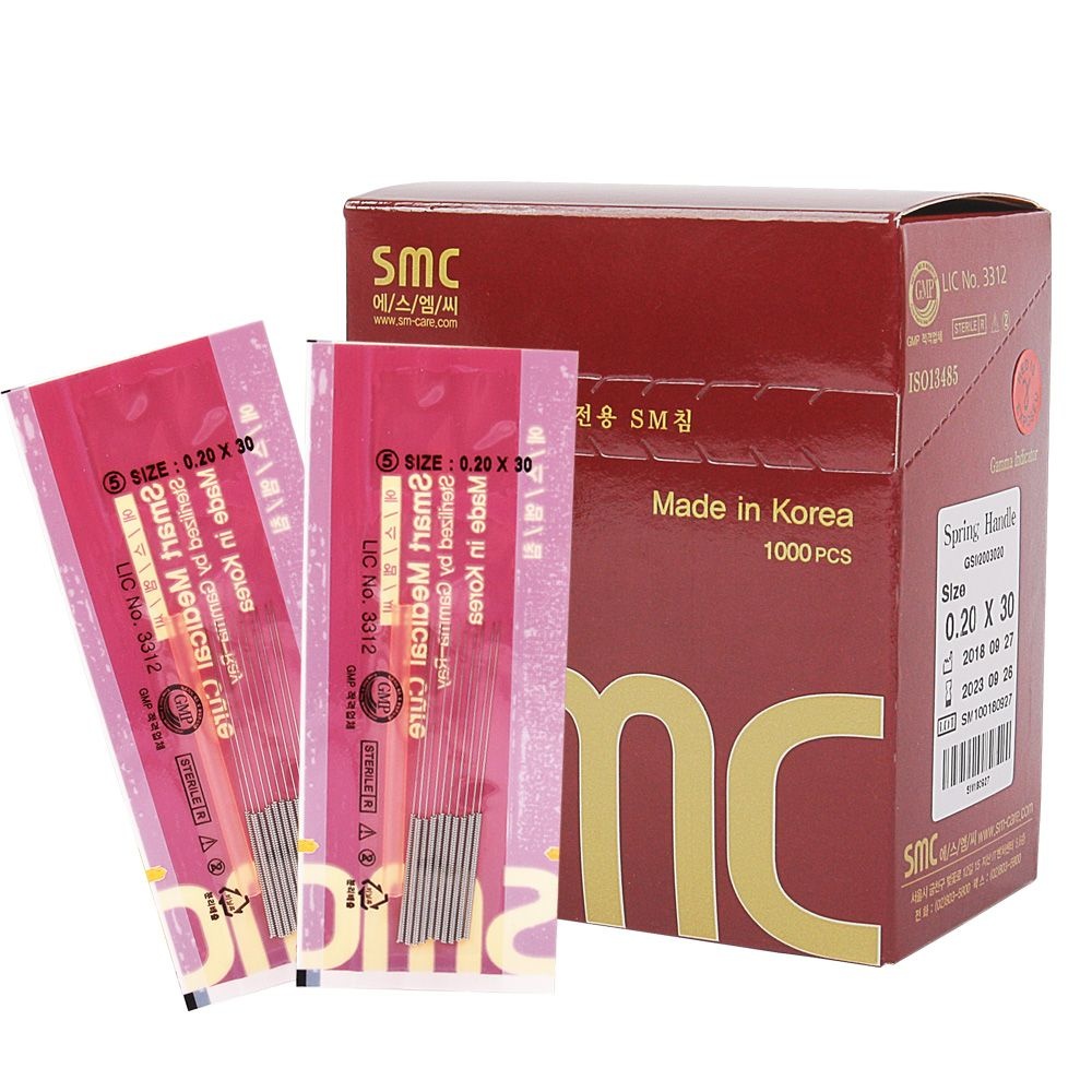 SMC침 0.20x40mm 1Box(1000pcs) 20pcs포장 FDA CE ISO인증 국내제조