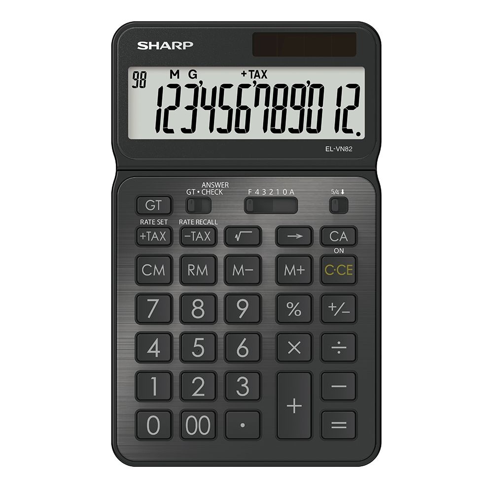 샤프 일반용계산기 EL-VN82 블랙 각도조절 디스플레이 검수 TAX GT 메모리 루트 계산 지원