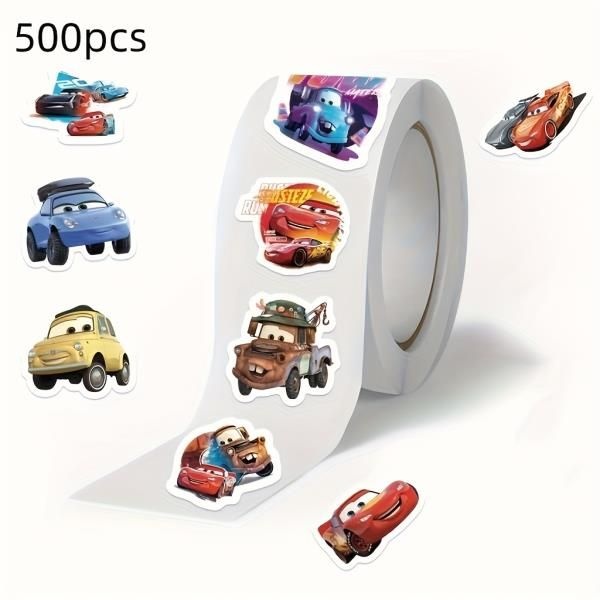 디즈니 라이트닝 맥퀸 스티커 롤 500개(2.5cm X 1인치) - 등