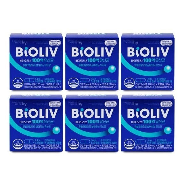 바이오리브 100억 유산균 120mg x 30캡슐 X 6박스 I