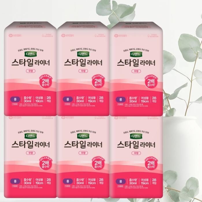 [디펜드] 디펜드 요실금 스타일 라이너 여성용 무향 롱 28매 6팩 팬티라이너 소변패드