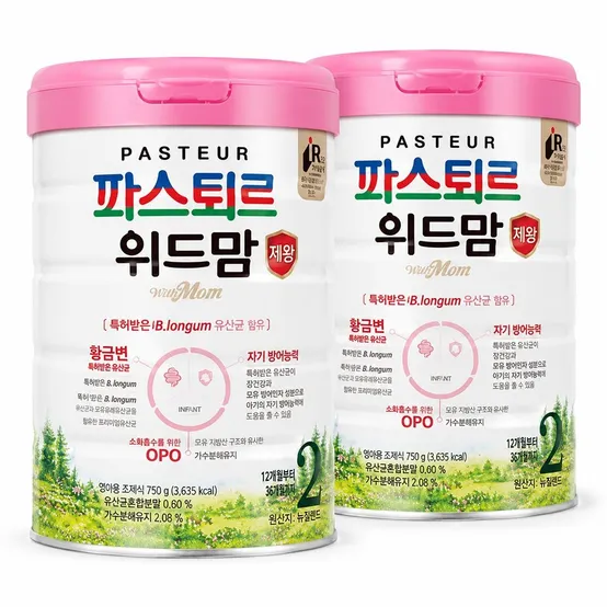  파스퇴르 위드맘 제왕 분유 2단계 750g 2개
