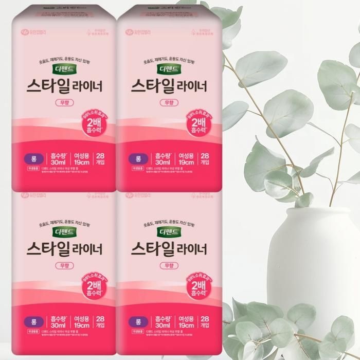 [디펜드] 디펜드 요실금 스타일 라이너 여성용 무향 롱 28매 4팩 팬티라이너 소변패드