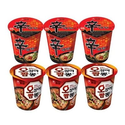 컵라면 소컵 2종 혼합 신라면 컵 3 + 오징어짬뽕 컵 3개 / 총 6개 (11273791)