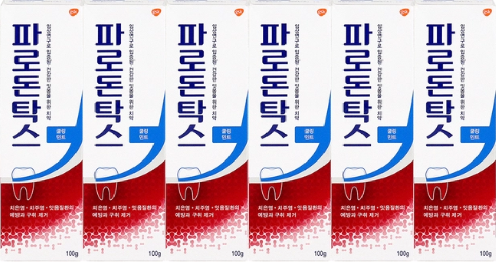 파로돈탁스 쿨링민트 치약 100gx6개입
