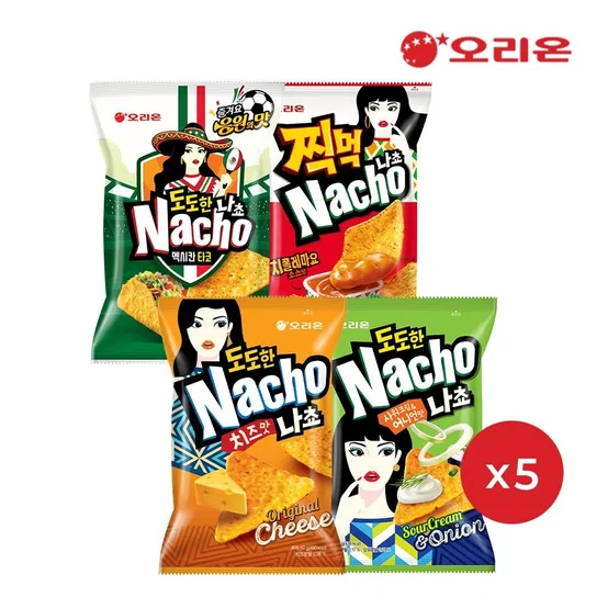 오리온 도도한나쵸 4종 20개 (한정 타코맛 5개+치폴레마요 5개+치즈 5개+어니언5개)