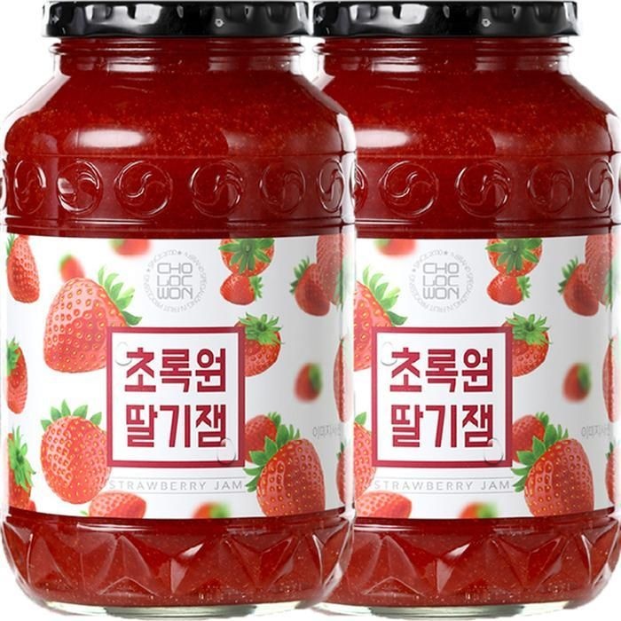 초록원 딸기잼 2kg(1kgx2병)