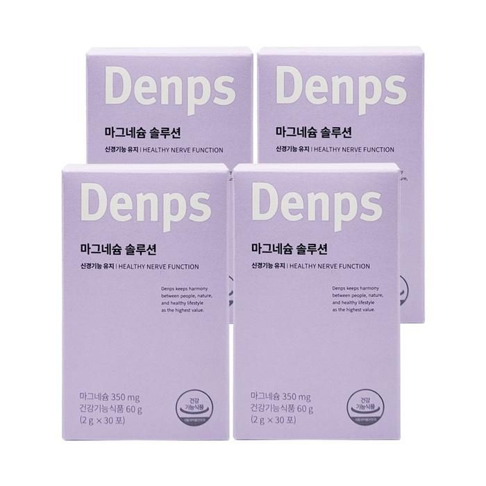 덴프스 마그네슘 솔루션 2g x 30포 피로회복 도움 4개 Ss