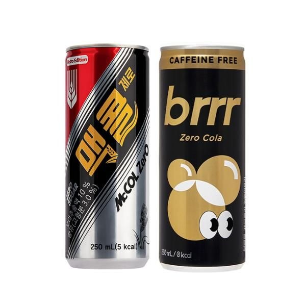맥콜제로 + 부르르 제로콜라 카페인프리 250ml x 각30캔