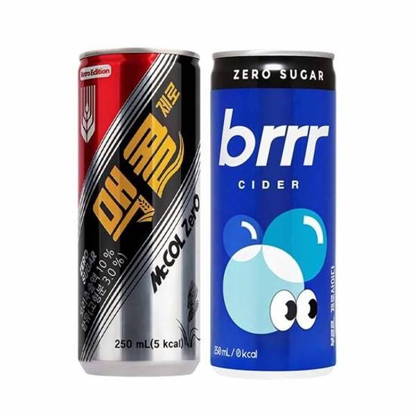 맥콜제로 + 부르르제로사이다 250ml x 각30캔
