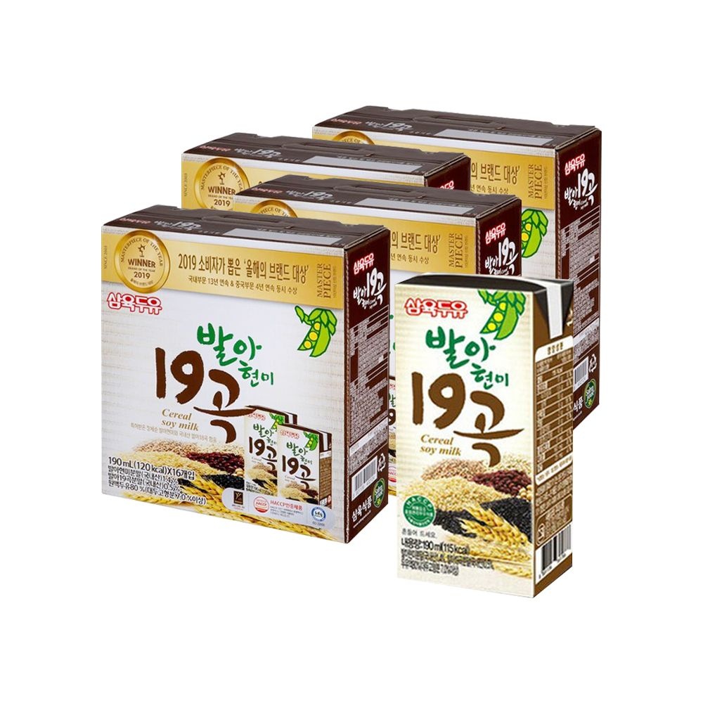 삼육두유 발아현미 19곡 두유 190ml x 64팩