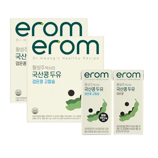 이롬두유 황성주박사의 국산콩두유 검은콩고칼슘두유 190ml 16팩 + 국산콩두유 검은콩두유 190ml 16팩 (총 32팩)