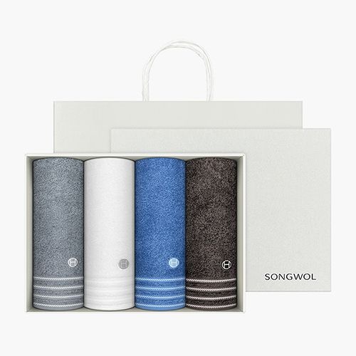 [롯데백화점] 송월타올 호텔컬렉션 뉴필라라인 코마사 40수 4매세트(세트박스+쇼핑백)