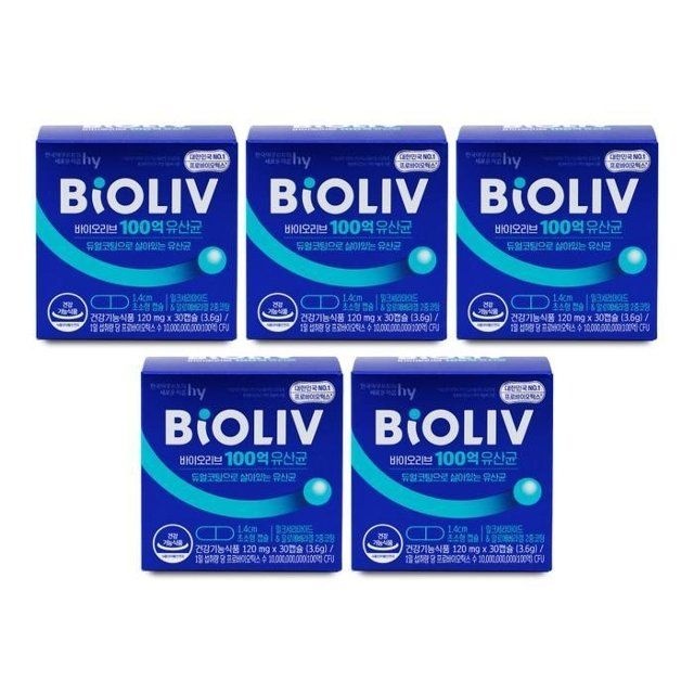 바이오리브 100억 유산균 120mg x 30캡슐 X 5박스 I