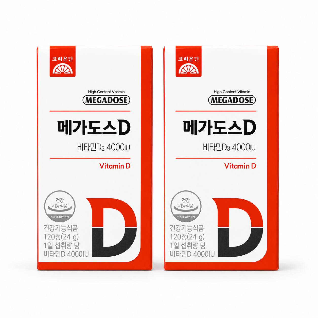 [온누리7%혜택]고려은단 메가도스D 비타민D3 4000IU 120정 2개 8개월분 하루커머스