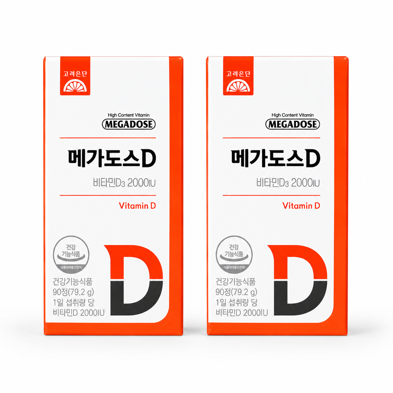 [온누리상품] 고려은단 메가도스D 비타민D3 2000IU 츄어블 90정 2개 6개월분 하루템